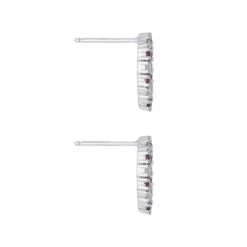 Chisholm Hunter 18ct White Gold 0.42ct Ruby And 0.40ct Round Brilliant Diamond Oval Earrings -Chisholm Hunter 16 126 07 0048 d 1