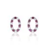 Chisholm Hunter 18ct White Gold 0.42ct Ruby And 0.40ct Round Brilliant Diamond Oval Earrings