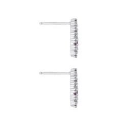 Chisholm Hunter 18ct White Gold 0.42ct Ruby & 0.40ct Round Brilliant Diamond Pear Earrings -Chisholm Hunter 16 126 07 0049 d 1