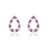 Chisholm Hunter 18ct White Gold 0.42ct Ruby & 0.40ct Round Brilliant Diamond Pear Earrings
