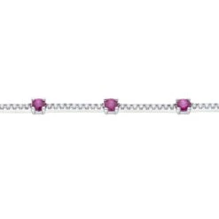 Chisholm Hunter 9ct White Gold Diamond 0.54ct And Ruby 1.10ct Bracelet -Chisholm Hunter 16 126 09 0009b