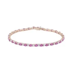 Chisholm Hunter 9ct Yellow Gold 0.15ct Brilliant Cut Ruby And Diamond Bracelet