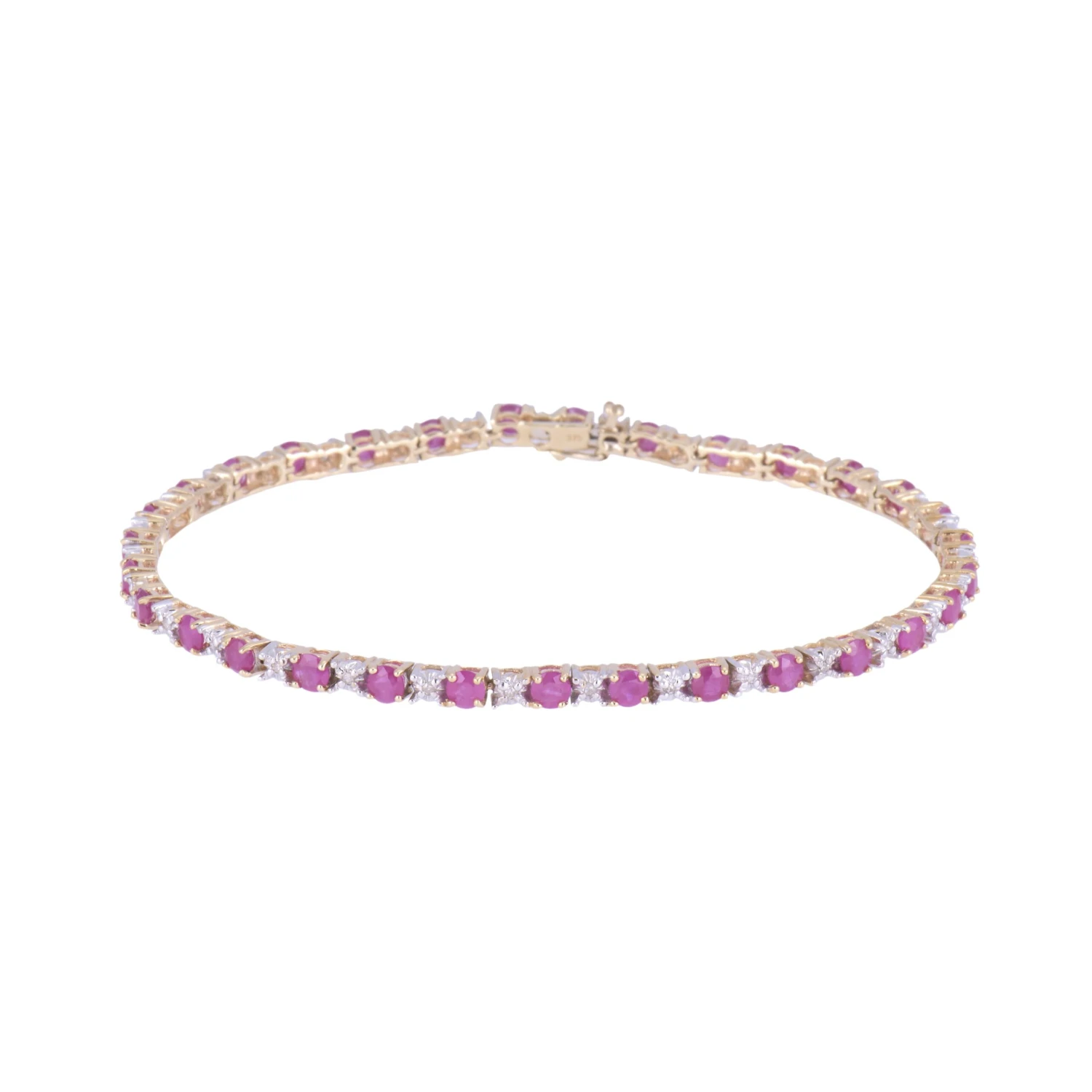 Chisholm Hunter 9ct Yellow Gold 0.15ct Brilliant Cut Ruby And Diamond Bracelet 3 Chisholm Hunter 9ct Yellow Gold 0.15ct Brilliant Cut Ruby And Diamond Bracelet