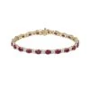 Chisholm Hunter 18ct Yellow Gold Oval Cut Ruby 13.90ct Diamond Cluster Bracelet