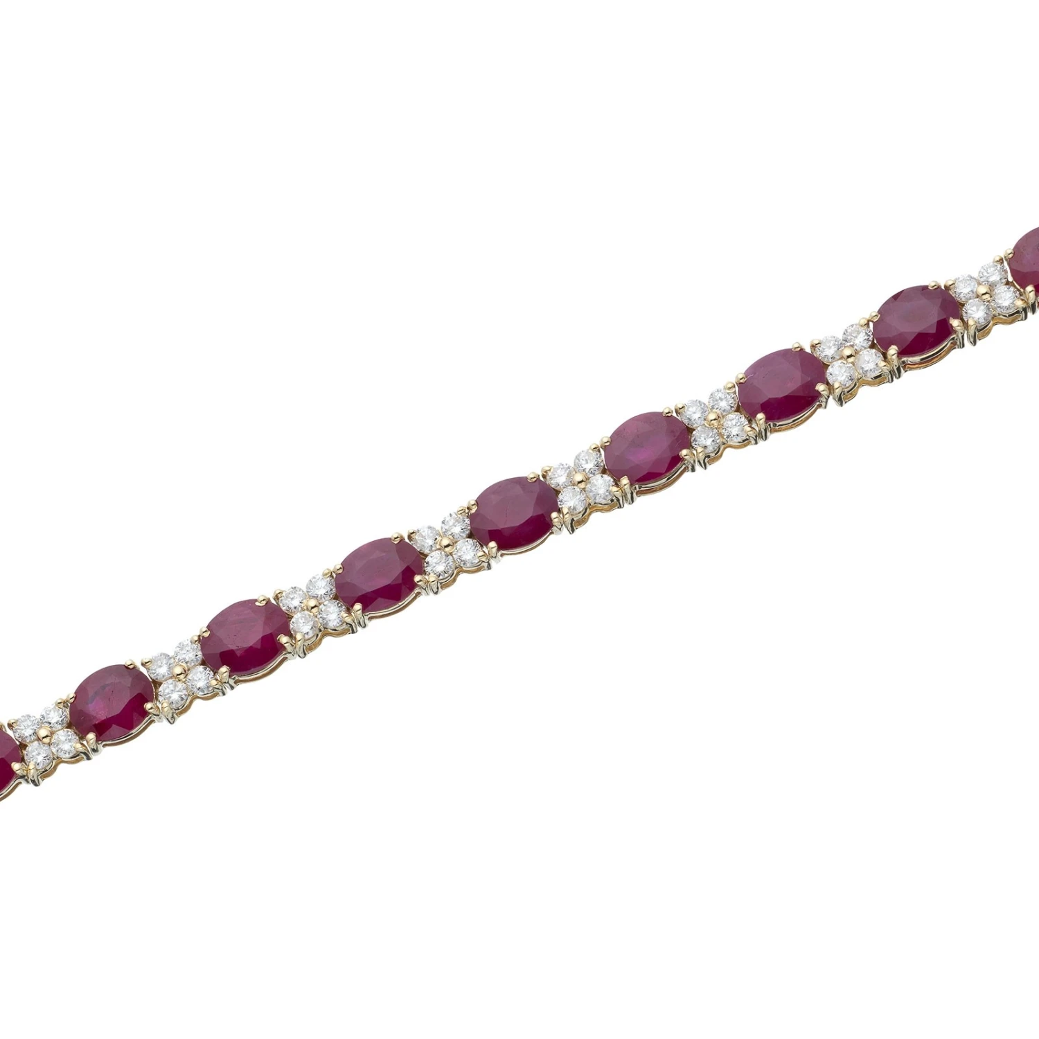 Chisholm Hunter 18ct Yellow Gold Oval Cut Ruby 13.90ct Diamond Cluster Bracelet 5 Chisholm Hunter 18ct Yellow Gold Oval Cut Ruby 13.90ct Diamond Cluster Bracelet - Image 3