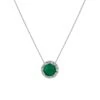 Chisholm Hunter 9ct White Gold Emerald And Diamond 0.12ct Halo Pendant -Chisholm Hunter 16 127 01 0021