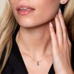 Chisholm Hunter 9ct Yellow Gold Emerald Rub Over Pendant -Chisholm Hunter 16 127 02 0011 ls 1 1