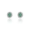 Chisholm Hunter 9ct White Gold 0.10ct Diamond And Emerald Halo Earrings 2 Chisholm Hunter 9ct White Gold 0.10ct Diamond And Emerald Halo Earrings -Chisholm Hunter 16 127 05 0018