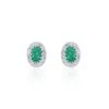 Chisholm Hunter 9ct White Gold Diamond 0.23ct And Emerald Halo Earrings -Chisholm Hunter 16 127 05 0024