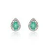 Chisholm Hunter 9ct Yellow Gold 0.07ct Diamond And Emerald Halo Earrings -Chisholm Hunter 16 127 06 0008 p 1