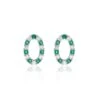 Chisholm Hunter 18ct White Gold 0.42ct Emerald And 0.40ct Round Brilliant Diamond Oval Earrings -Chisholm Hunter 16 127 07 0013 p 1