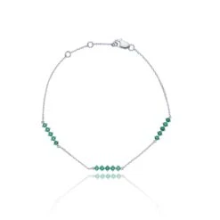 Chisholm Hunter 9ct White Gold 0.45ct Emerald Bracelet
