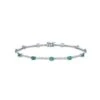 Chisholm Hunter 9ct White Gold Diamond 0.54ct And Emerald 1.10ct Bracelet