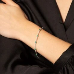 Chisholm Hunter 9ct White Gold Diamond 0.54ct And Emerald 1.10ct Bracelet 10 Chisholm Hunter 9ct White Gold Diamond 0.54ct And Emerald 1.10ct Bracelet -Chisholm Hunter 16 127 09 0007 1