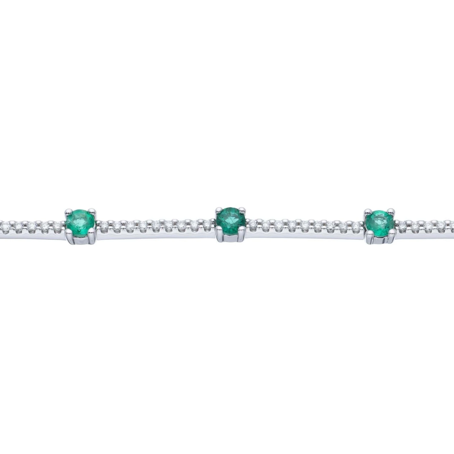 Chisholm Hunter 9ct White Gold Diamond 0.54ct And Emerald 1.10ct Bracelet 4 Chisholm Hunter 9ct White Gold Diamond 0.54ct And Emerald 1.10ct Bracelet - Image 2