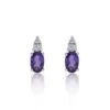 Chisholm Hunter 9ct White Gold Diamond 0.15ct And Amethyst Earrings -Chisholm Hunter 16 129 05 0036