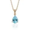 Chisholm Hunter 9ct Yellow Gold 0.95ct Pear Cut Blue Topaz Pendant -Chisholm Hunter 16 130 02 0002