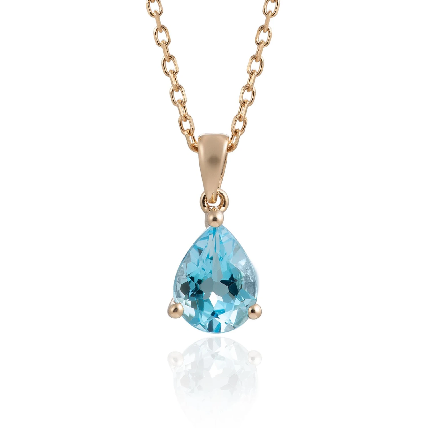 Chisholm Hunter 9ct Yellow Gold 0.95ct Pear Cut Blue Topaz Pendant 3 Chisholm Hunter 9ct Yellow Gold 0.95ct Pear Cut Blue Topaz Pendant
