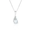 Chisholm Hunter 9ct White Gold Pear Shape Aquamarine And 0.01ct Diamond Pendant -Chisholm Hunter 16 131 01 0007 p
