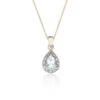 Chisholm Hunter 9ct Yellow Gold Pear Cut Aquamarine And 0.04ct Diamond Halo Pendant -Chisholm Hunter 16 131 02 0002 p 1