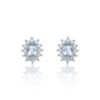 Chisholm Hunter 9ct White Gold Diamond 0.43ct And Aquamarine Halo Earrings -Chisholm Hunter 16 131 05 0021