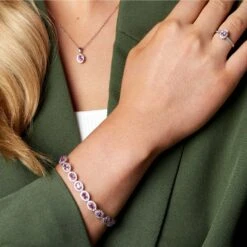 Chisholm Hunter 18ct White Gold 10.30ct Oval Pink Sapphire & 3.00ct Round Brilliant Diamond Bracelet 17 Chisholm Hunter 18ct White Gold 10.30ct Oval Pink Sapphire & 3.00ct Round Brilliant Diamond Bracelet -Chisholm Hunter 16 132 11 0002 om c 4