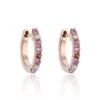 Chisholm Hunter 9ct Rose Gold Brilliant Cut Pink Sapphire And Diamond 0.44ct Hoop Earrings -Chisholm Hunter 16 132 23 0001 hero