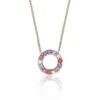 Chisholm Hunter 9ct Rose Gold Brilliant Cut Pink Sapphire And Diamond 0.36ct Circle Necklace -Chisholm Hunter 16 132 24 0001 hero