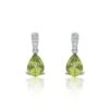 Chisholm Hunter 9ct White Gold Peridot And Diamond Earrings