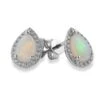 Chisholm Hunter 9ct White Gold 1.00ct Pear Cut Opal And Diamond Earrings -Chisholm Hunter 16 135 05 0022 1