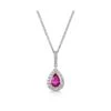 Chisholm Hunter 18ct White Gold 0.85ct Diamond And 0.23ct Pear Cut Ruby Halo Pendant -Chisholm Hunter 16 162 03 0040 p