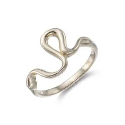 Chisholm Hunter Yellow Gold Plated Abstract Wavy Ring