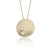 Chisholm Hunter 9ct Yellow Gold Cubic Zirconia Brushed Disc Drop Pendant -Chisholm Hunter 17 135 06 0012 hero