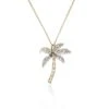 Chisholm Hunter 9ct Yellow Gold Cubic Zirconia Palm Tree Pendant