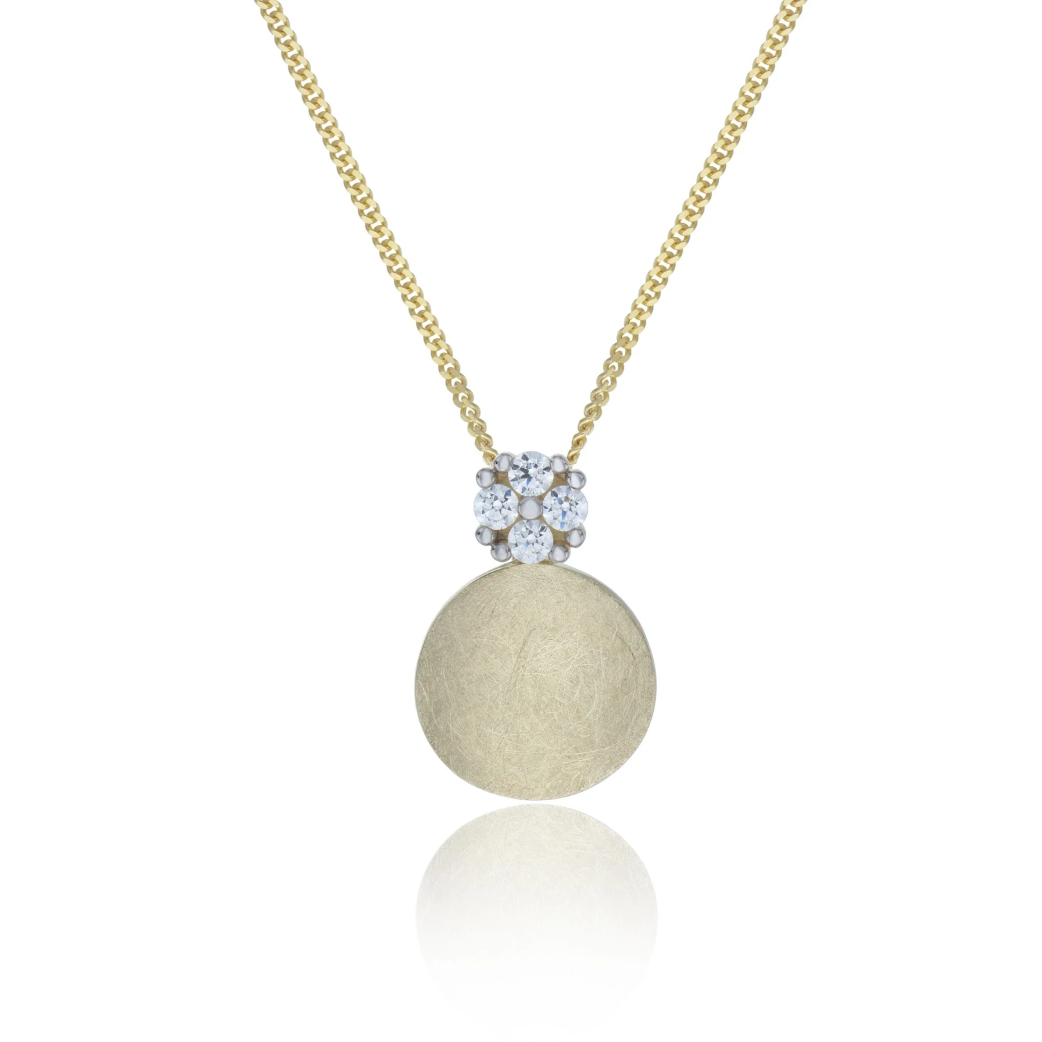 Chisholm Hunter 9ct Yellow Gold Cubic Zirconia Disc Pendant 3 Chisholm Hunter 9ct Yellow Gold Cubic Zirconia Disc Pendant