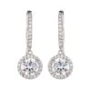 Chisholm Hunter 9ct White Gold Cubic Zirconia Halo Drop Earrings -Chisholm Hunter 17 137 03 0018 1