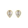 Chisholm Hunter 9ct Yellow Gold Pear Cut Cubic Zirconia Stud Earrings