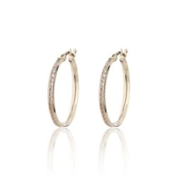Chisholm Hunter 9ct Yellow Gold Cubic Zirconia Hoop Earrings