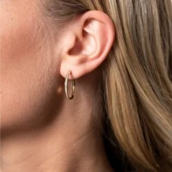 Chisholm Hunter 9ct Yellow Gold Cubic Zirconia Hoop Earrings -Chisholm Hunter 17 137 08 0003 om 1