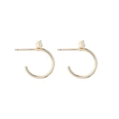 Chisholm Hunter 9ct Yellow Gold Plain Cubic Zirconia Open Hoop Earrings -Chisholm Hunter 17 137 08 0007 d 1 1