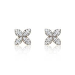 Chisholm Hunter 9ct Yellow Gold Cubic Zirconia Sweet Flower Earrings