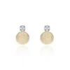 Chisholm Hunter 9ct Yellow Gold Cubic Zirconia Textured Disc Earrings -Chisholm Hunter 17 137 16 0006 p 1 1