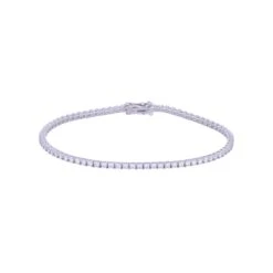 Chisholm Hunter 9ct White Gold Round Brilliant Cubic Zirconia Tennis Bracelet