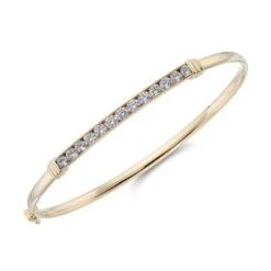 Chisholm Hunter 9ct Yellow Gold Cubic Zirconia Oval Bangle