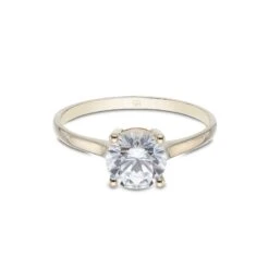 Chisholm Hunter 9ct Yellow Gold Brilliant Cut Cubic Zirconia Solitaire Ring -Chisholm Hunter 17 140 01 0024b