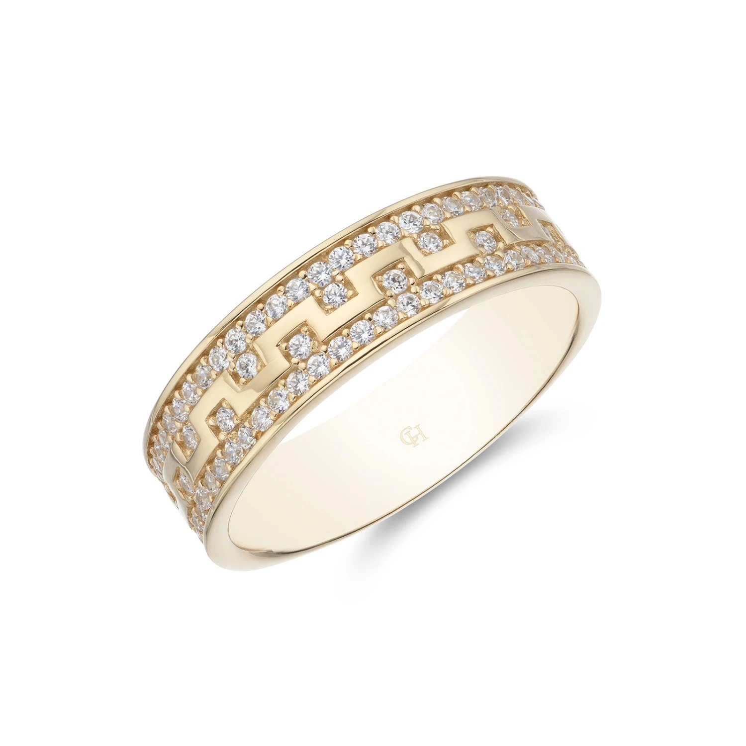 Chisholm Hunter 9ct Yellow Gold Cubic Zirconia Aztec Ring 3 Chisholm Hunter 9ct Yellow Gold Cubic Zirconia Aztec Ring