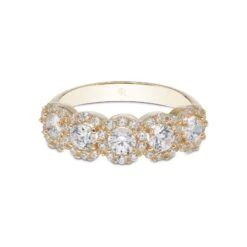 Chisholm Hunter 9ct Yellow Gold Cubic Zirconia Five Stone Ring -Chisholm Hunter 17 140 01 0033 d 1