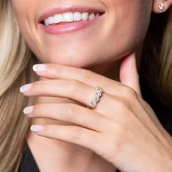 Chisholm Hunter 9ct Yellow Gold Cubic Zirconia Five Stone Ring -Chisholm Hunter 17 140 01 0033 ls 1