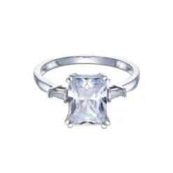 Chisholm Hunter 9ct White Gold Emerald Cut Cubic Zirconia Ring -Chisholm Hunter 17 140 02 0115 d 2