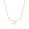 Chisholm Hunter 9ct Yellow Gold Paperclip Chain T-Bar Necklace
